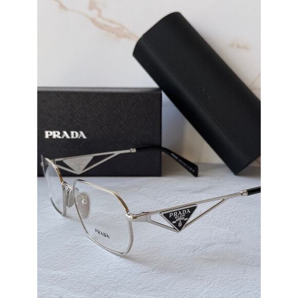 NEW Prada PR A53V Silver Hexagon Unisex Eyeglasses Frames main image 8